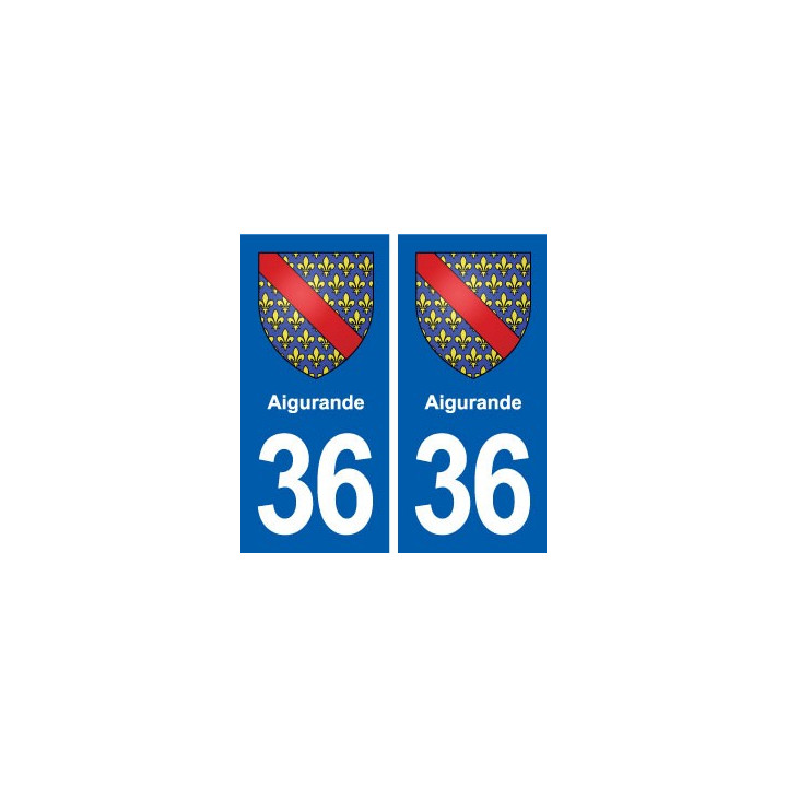 36 Aigurande  blason ville autocollant plaque stickers