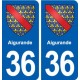 36 Aigurande  blason ville autocollant plaque stickers