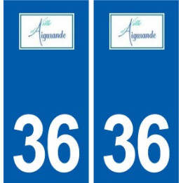 36 Aigurande logo ville autocollant plaque stickers