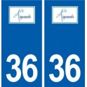 36 Aigurande logo ville autocollant plaque stickers