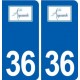 36 Aigurande logo ville autocollant plaque stickers