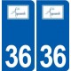 36 Aigurande logo ville autocollant plaque stickers