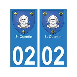 02 Saint-Quentin ville autocollant plaque