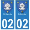 02 Saint-Quentin ville autocollant plaque