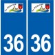 36 Le Pêchereau logo ville autocollant plaque stickers