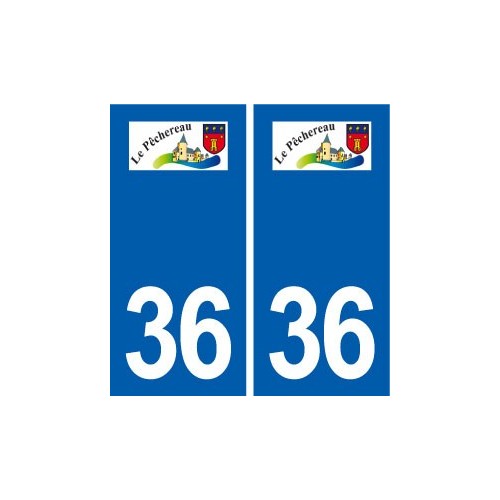 36 Le Pêchereau logo ville autocollant plaque stickers