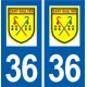 36 Saint-Gaultier logo ville autocollant plaque stickers