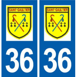 36 Saint-Gaultier logo ville autocollant plaque stickers