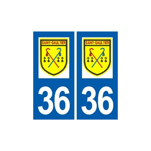 36 Saint-Gaultier logo ville autocollant plaque stickers