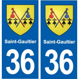 36 Saint-Gaultier blason ville autocollant plaque stickers