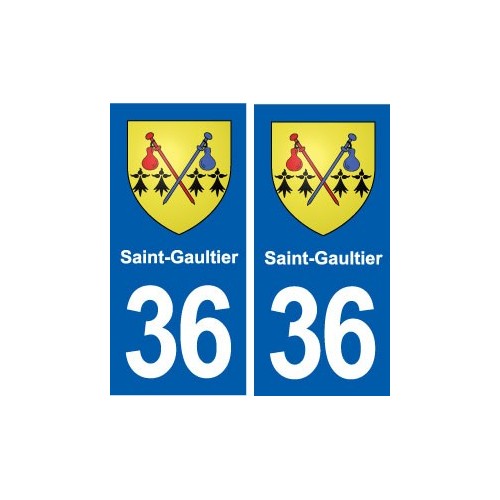 36 Saint-Gaultier blason ville autocollant plaque stickers