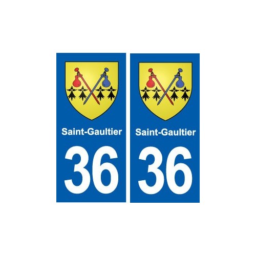 36 Saint-Gaultier blason ville autocollant plaque stickers