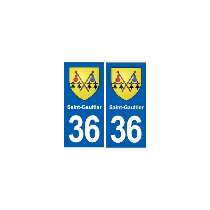 36 Saint-Gaultier blason ville autocollant plaque stickers