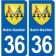 36 Saint-Gaultier blason ville autocollant plaque stickers