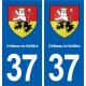 37 Château-la-Vallière blason ville autocollant plaque stickers