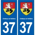 37 Château-la-Vallière blason ville autocollant plaque stickers