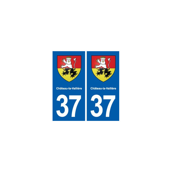 37 Château-la-Vallière blason ville autocollant plaque stickers