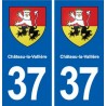 37 Château-la-Vallière blason ville autocollant plaque stickers