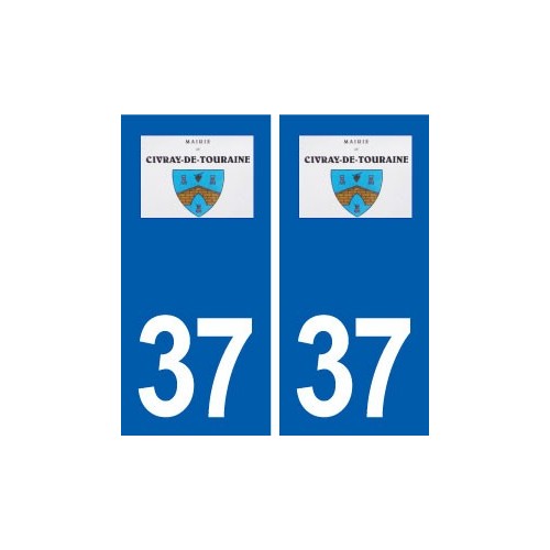 37 Civray-de-Touraine  logo autocollant plaque stickers ville immatriculation