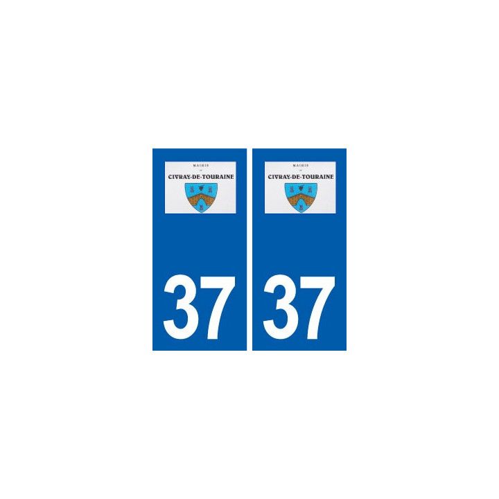 37 Civray-de-Touraine  logo autocollant plaque stickers ville immatriculation
