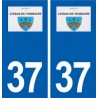 37 Civray-de-Touraine  logo autocollant plaque stickers ville immatriculation