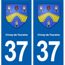 37 Civray-de-Touraine blason autocollant plaque stickers ville immatriculation