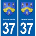 37 Civray-de-Touraine blason autocollant plaque stickers ville immatriculation