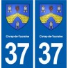 37 Civray-de-Touraine blason autocollant plaque stickers ville immatriculation