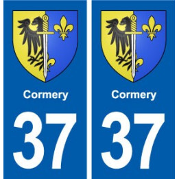37 Cormery  blason ville autocollant plaque stickers