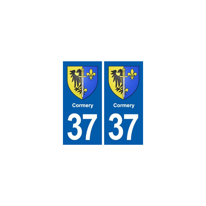37 Cormery  blason ville autocollant plaque stickers