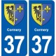37 Cormery  blason ville autocollant plaque stickers