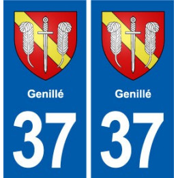 37 Genillé  blason ville autocollant plaque stickers