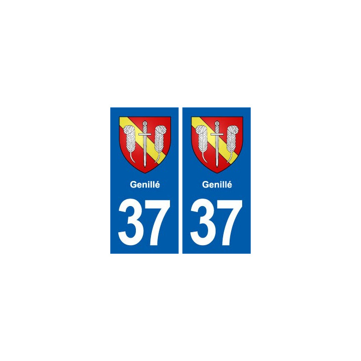 37 Genillé  blason ville autocollant plaque stickers