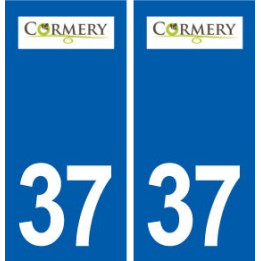37 Cormery logo ville autocollant plaque stickers