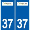 37 Cormery logo ville autocollant plaque stickers
