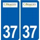 37 Cormery logo ville autocollant plaque stickers