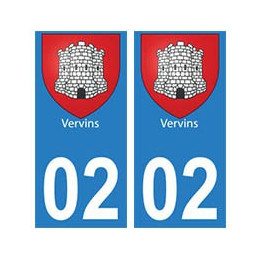 02 Vervins ville autocollant plaque