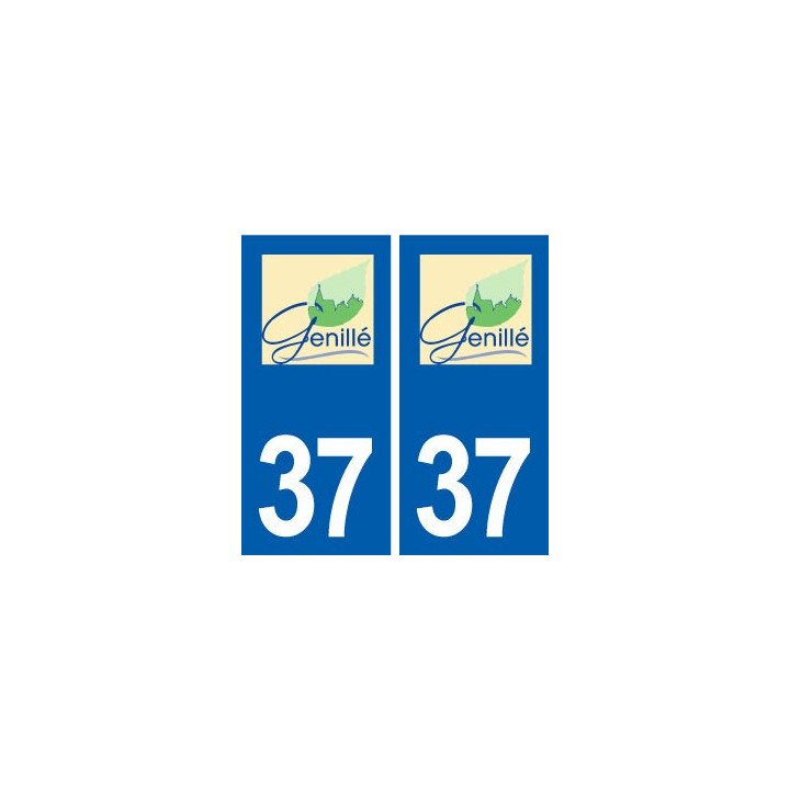 37 Genillé logo ville autocollant plaque stickers