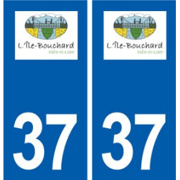 37 L'Île-Bouchard logo ville autocollant plaque stickers