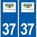 37 L'Île-Bouchard logo ville autocollant plaque stickers