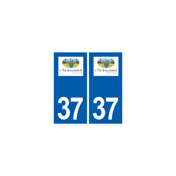 37 L'Île-Bouchard logo ville autocollant plaque stickers