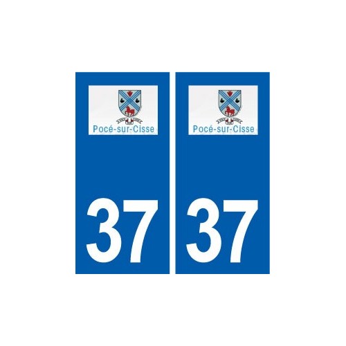 37 Pocé-sur-Cisse logo ville autocollant plaque stickers