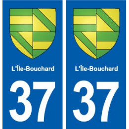 37 L'Île-Bouchard blason ville autocollant plaque stickers