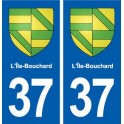 37 L'Île-Bouchard blason ville autocollant plaque stickers