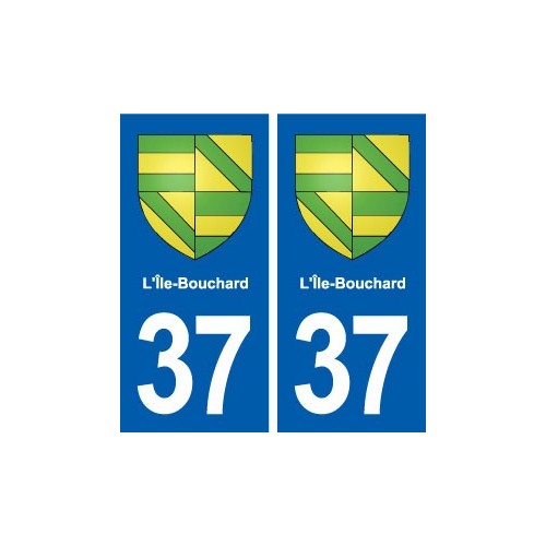 37 L'Île-Bouchard blason ville autocollant plaque stickers