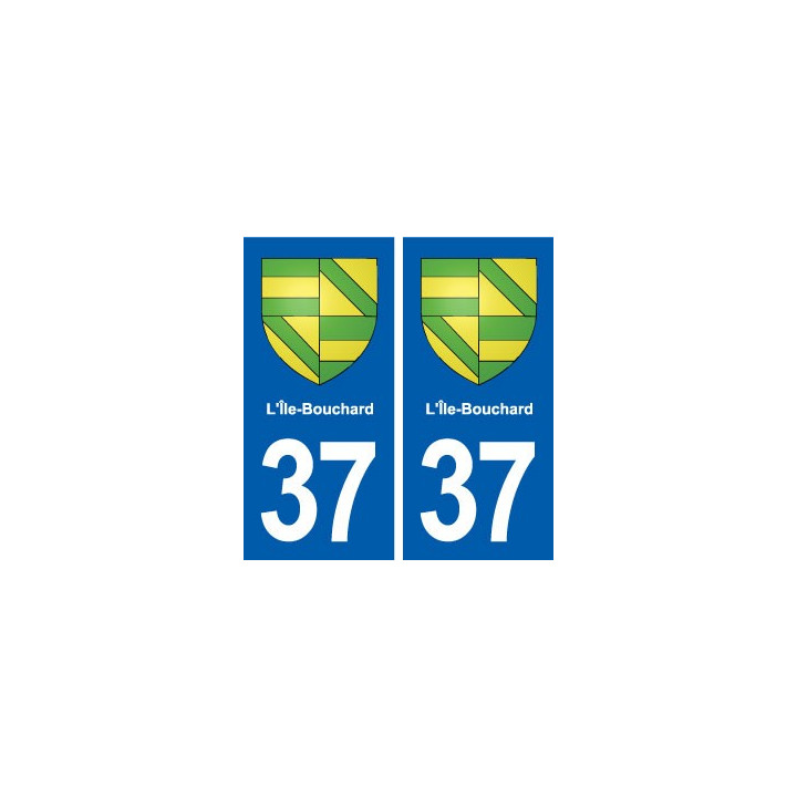 37 L'Île-Bouchard blason ville autocollant plaque stickers