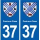 37 Pocé-sur-Cisse blason ville autocollant plaque stickers