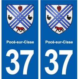 37 Pocé-sur-Cisse blason ville autocollant plaque stickers