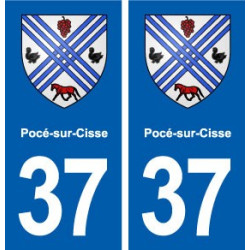 37 Pocé-sur-Cisse blason ville autocollant plaque stickers