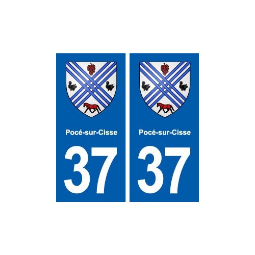 37 Pocé-sur-Cisse blason ville autocollant plaque stickers